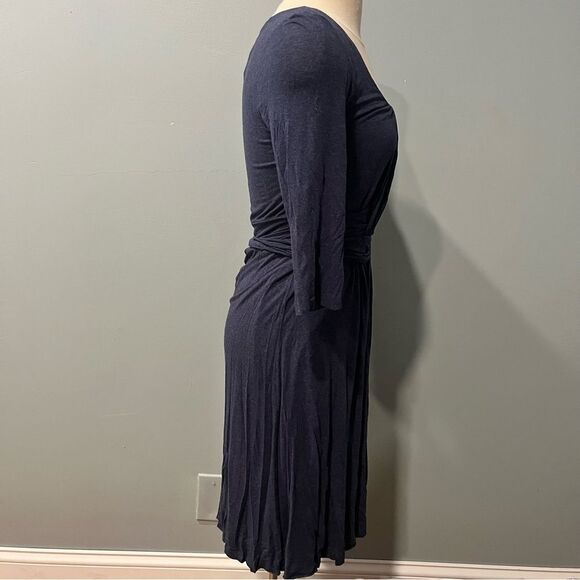 Anthropologie x Bailey 44 Navy Ruched Basketry Dress Size Medium - Picture 5 of 8